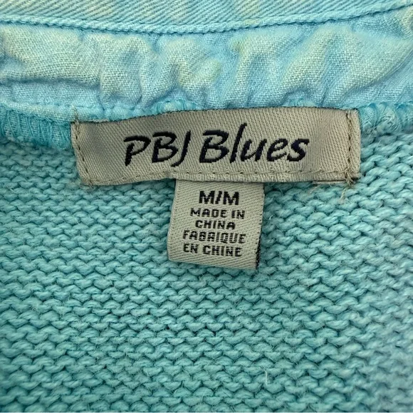 PBJ Blues Ramie Cotton Sweater Cardigan Dress M Light Blue Button Front - Picture 9 of 14